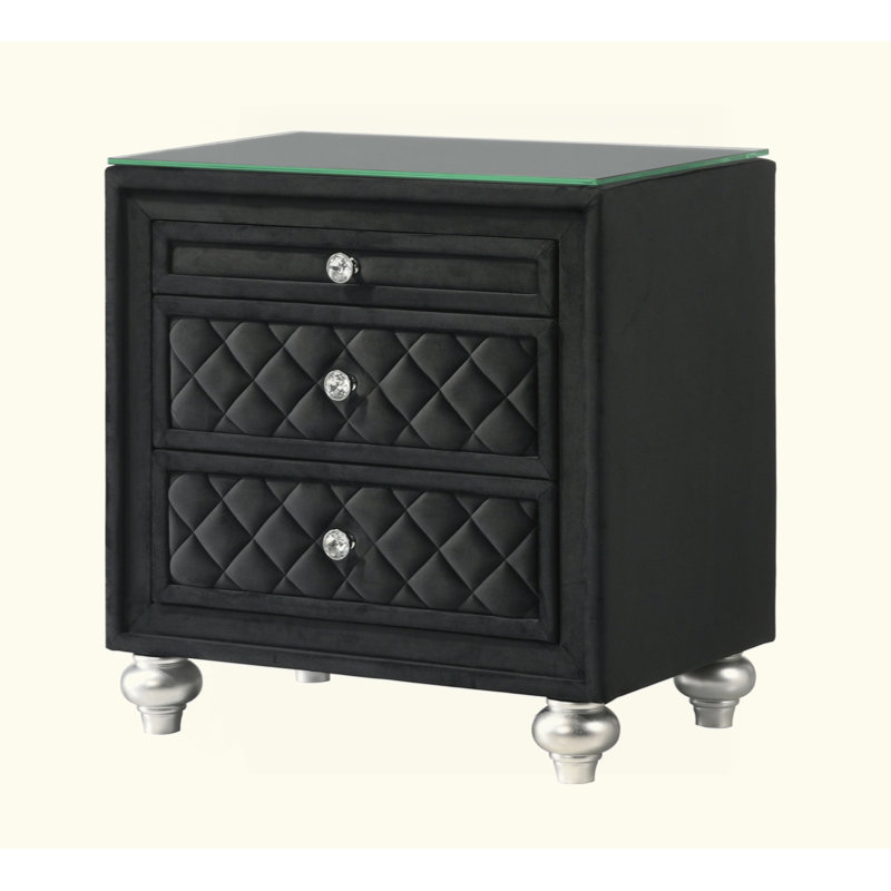 1pièce table de chevet 3 tiroirs Glam Traditional