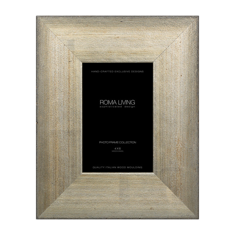 Palio Wood Beveled Picture Frame, 4" x 6", Cool Silver
