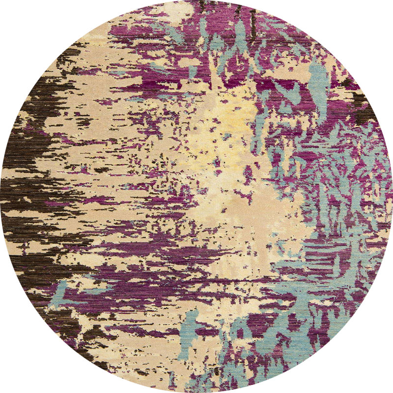 Abstract Indoor Rug, Round 4'