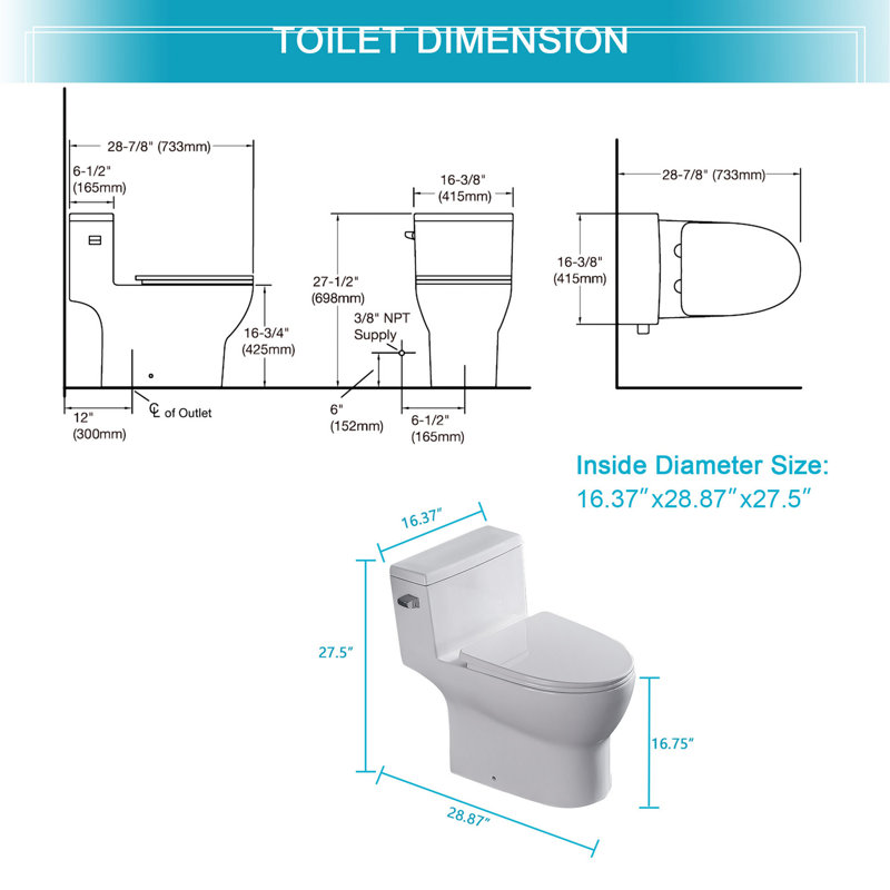 Toilette monobloc en céramique à une chasse avec siège cloisonné