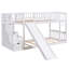 Lit superposé simple au-dessus de simple avec deux tiroirs et glissière Stairway-347602899