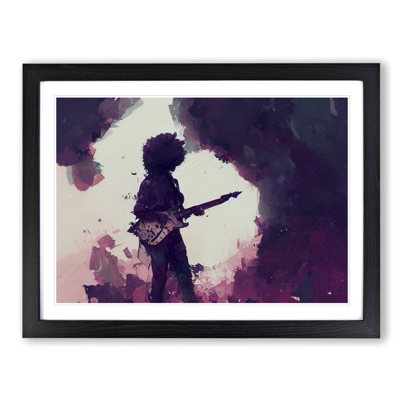 Guitar Rock Band Vol.1 - Single Picture Frame Print, Black Framed, 46cm H x 64cm W x 2cm D