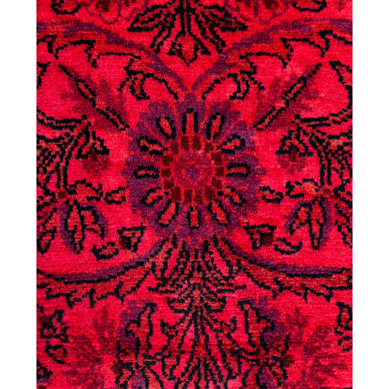 Overdyed Hand-Knotted Wool Modern-Contemporary Pink Area Rug 3' 1" x 5' 1"