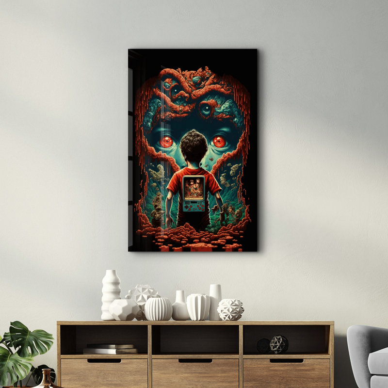 Élégante peinture murale en verre trempé de 13,8 po x 21,7 po | 100% verre trempé, épaisseur: 0,16 pouce | Imprimé UV pour des couleurs éclatantes | Parfait pour la décoration intérieure, le salon et les espaces de bureau