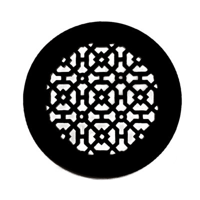 Achtek 7" Duct Solid Cast Aluminum Round Grille (8-1/2" Round Overall) Powder Coated