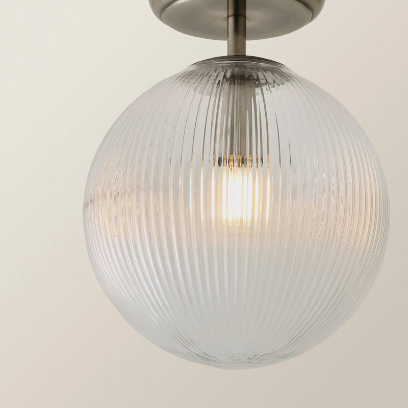Springlake Glass Semi Flush Mount, Chrome