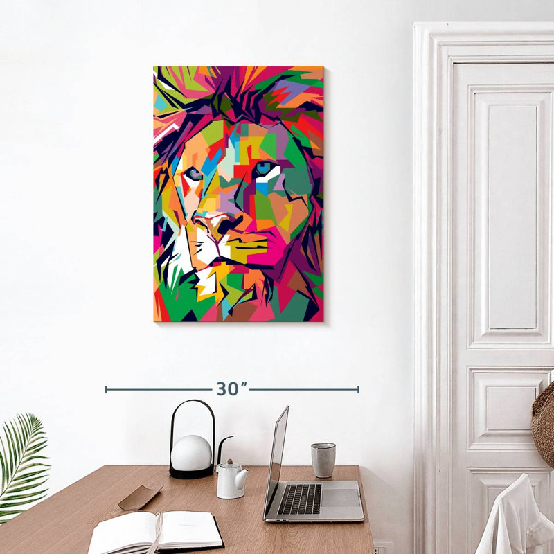 Brampt Lion Abstract Colors, 30" H x 20" W