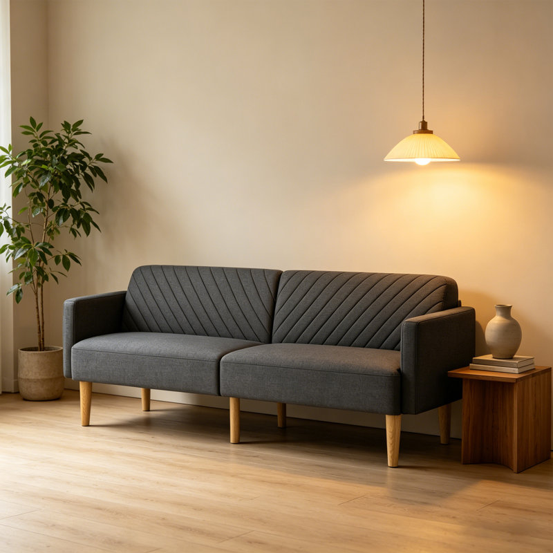3 Seater Velvet Sofa Bed, Grey