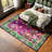 Floral Area Rug Machine Washable With Anti-Slip Indoor/Outdoor-1701491580