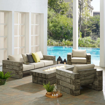 Ensemble de patio extérieur 4 pièces Manteo