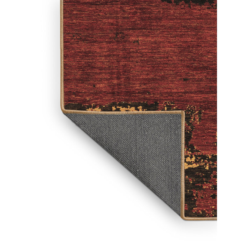 Tapis en laine / polyester tissé à la machine à imprimé animal en brun / noir, Rectangle 6 pi x 9 pi
