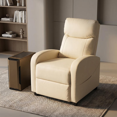 25.2" Wide PU Leather Single sofa recliner, adjustable seat  , with lumbar support design and  Remote Control