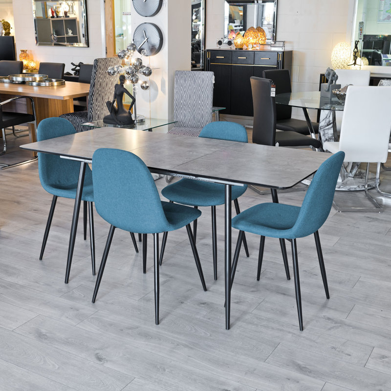 Abbottstown 4 -Person Dining Set, Grey, Navy