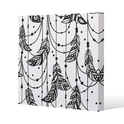 Hand drawn Bohemian chic style Slim Style Canvas Print , 15mm Slim Real wood.