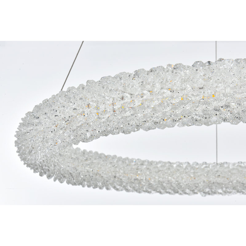 Lustre rond / ovale à intensité variable Brindalla, Chrome, H 2,5 po x l 24 po x P 24 po
