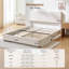 Base de lit grand format nuage, cadre de lit souple avec tête de lit réglable, pieds en bois massif, coins arrondis et assemblage facile - lit plateforme moderne, crème-295014818