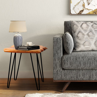 Cerys Solid Wood Top End Table