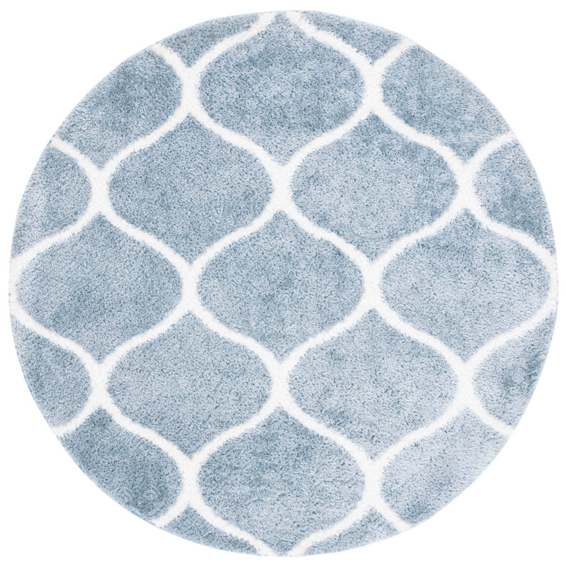 Jailen Tahoe Shag Performance Geometric Rug, Round 6'7"