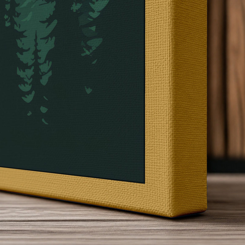 Quiet Northern Forest Scandinavian - Wrapped Canvas, 24x16 - 61.0 x 40.6 cm, Ochre Border