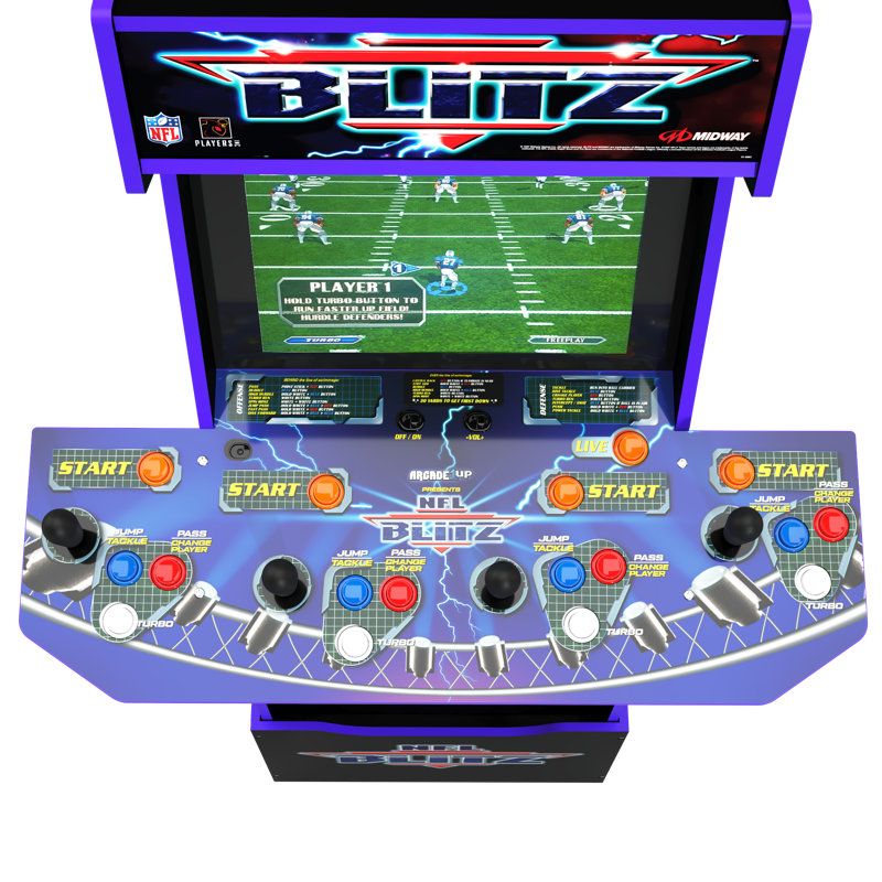Arcade 1 Up 4 Player Plug-in Full Size Arcade Machine with 3 Games Included
