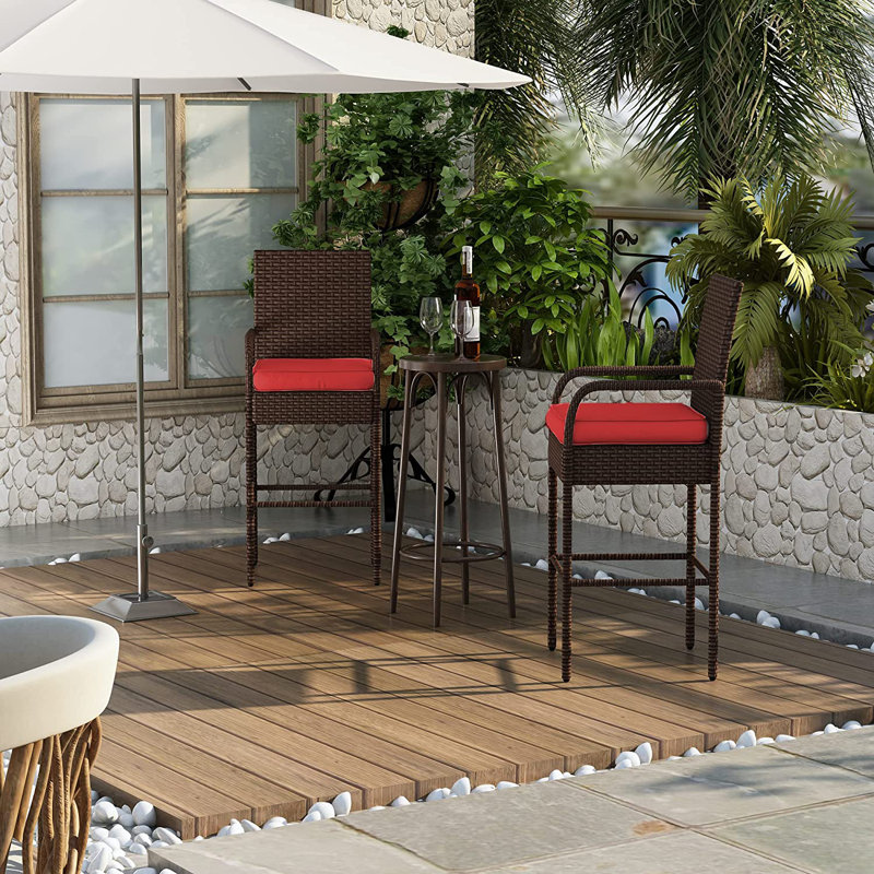 Tabouret 30 "avec coussin, Rouge
