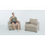Ensemble de 2 fauteuils d'extérieur modernes en osier avec coussins Carolle-157569825