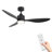 52 Inch Modern Ceiling Fan With Light And Remote, Gold And Black 3-Blade Ceiling Fan, DC Motor With Reversible Airflow, Double  Acrylic Shade, For Bedroom Living Room-83134389-83134386