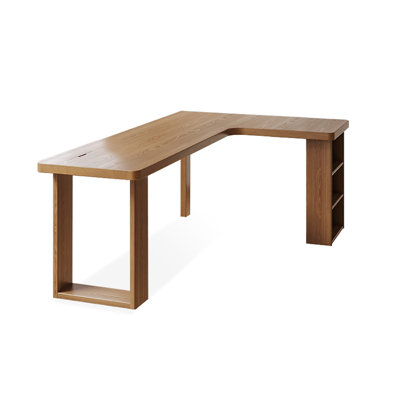 Bureau en bois massif en forme de L Modern Minimalist