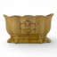 Mustard Ceramic Planter With Scalloped Rim