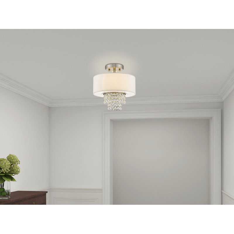 Plafonnier semi-encastré 2 lumières Claudelle, H 11,25 po x l 11 po x P 11 po