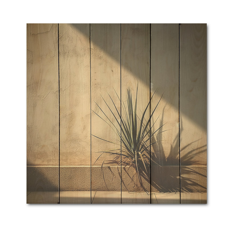 Plantes, minimalisme, rêve - Plantes, art sur bois de pin naturel, H 30 po x l 30 po