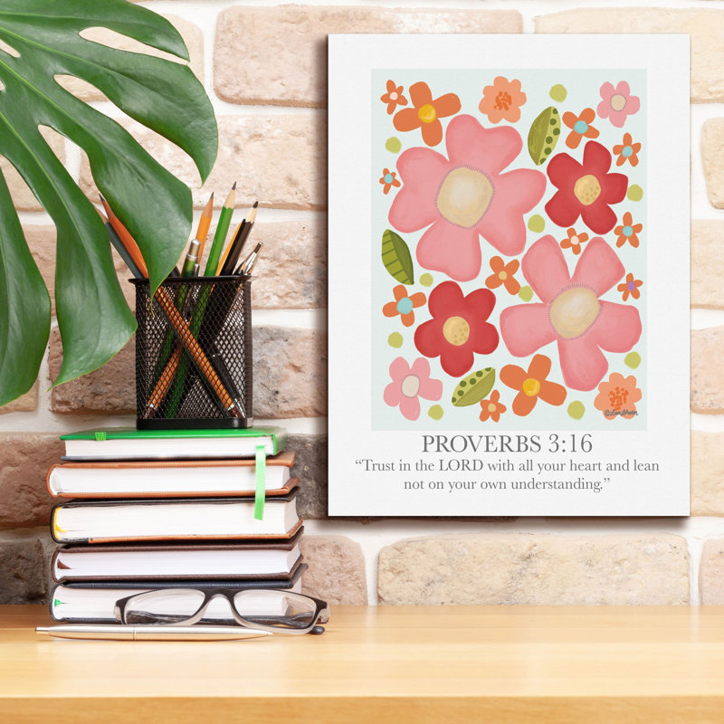 «Trust in the Lord» par Lisa Larson, art mural sur toile, H 16 po x l 12 po x P 0,75 po