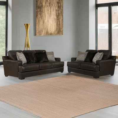 Collmar 2 Piece Genuine Leather Living Room Set by Hokku Designs