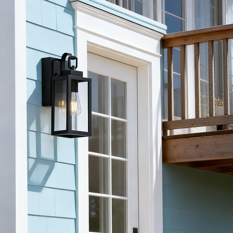 Schlesinger Steel Outdoor Wall Light with GFCI Outlets