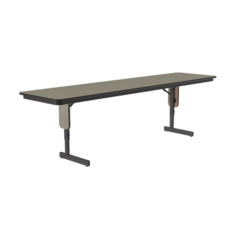 Rectangle Height Adjustable Modular Training Table, Fusion Maple, 30" H x 72" W x 24" D