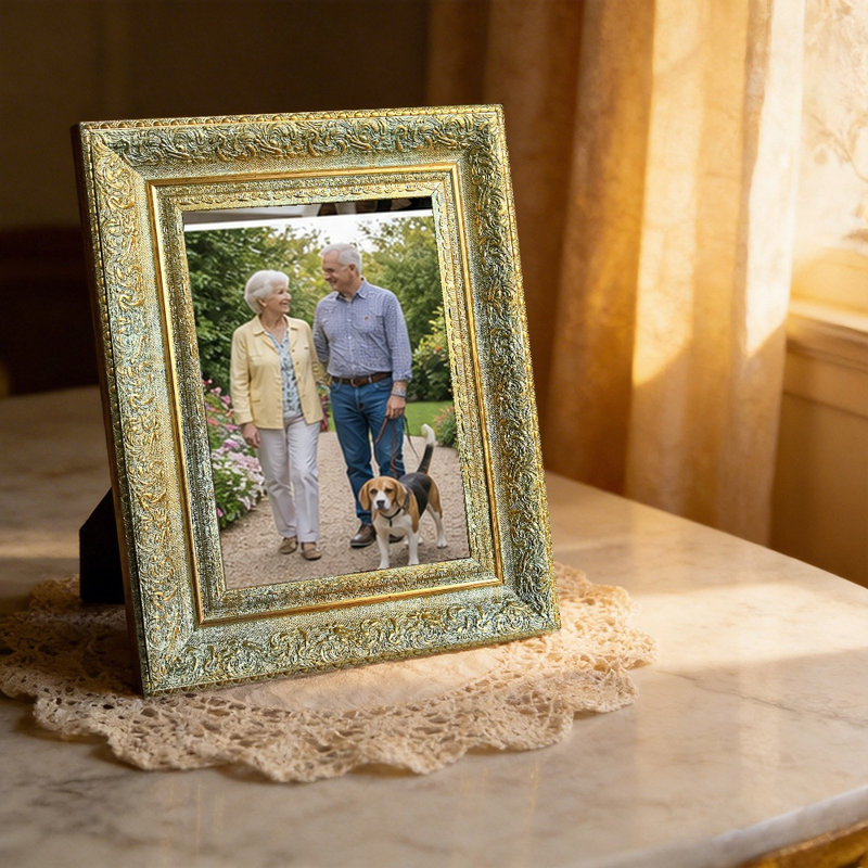 Cadre photo mural 11 pièces x 11 po or antique 11 po pour présentation de photos de mariage, Or antique, 1, 11" W x 14" H