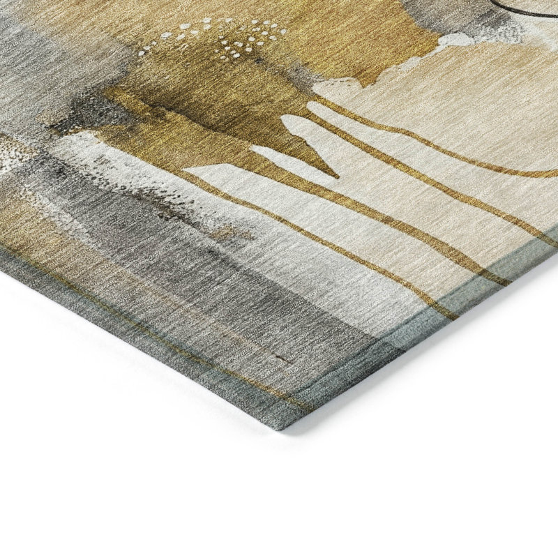 Tapis moka Xhevrie intérieur / extérieur lavable à la machine, Rectangle 5 pi x 7 pi 6 po
