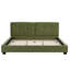 King Bed Frame 79.5"x85"x48" Velvet Upholstered with Curved Headboard Olive Green Platform