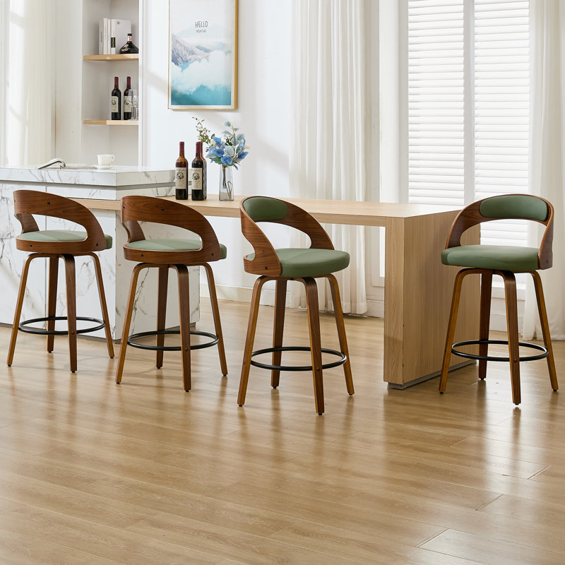 Tabourets de bar pivotants de 30 po en similicuir Modern, Vert, Tabouret de bar (siège d'une hauteur de 29,92 po)