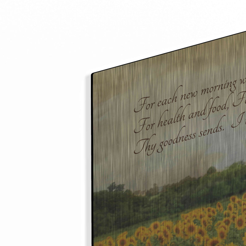 «I Thank Thee» par Lori Deiter, art mural en métal, H 16 po x l 48 po