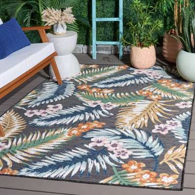 Tapis Cabana 451 à motif floral pour intérieur/extérieur