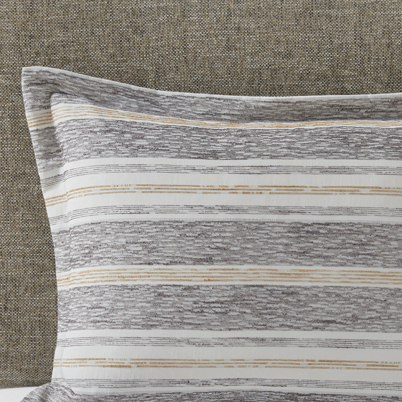 Ivory and Charcoal Cotton Jacquard Full Duvet Set