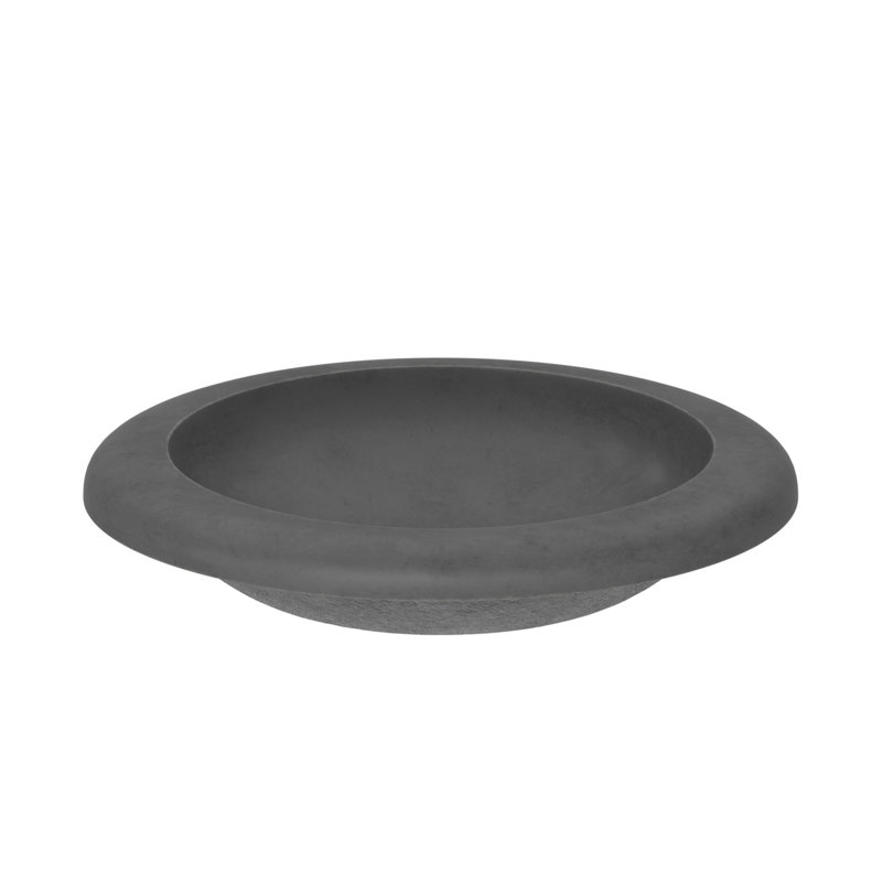 Cuyama Slate Stone Handmade Oval Drop-In Bathroom Sink, Slate