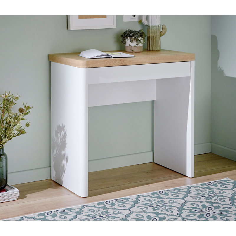 Libre 31,1" Writing Desk with Drawer , Oak/White