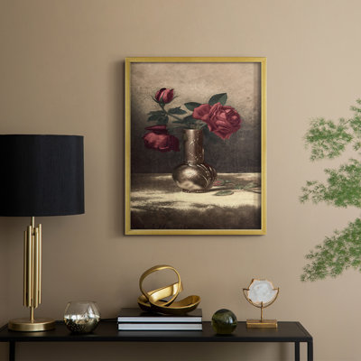 Impression florale vintage encadrée LXVII - bois massif