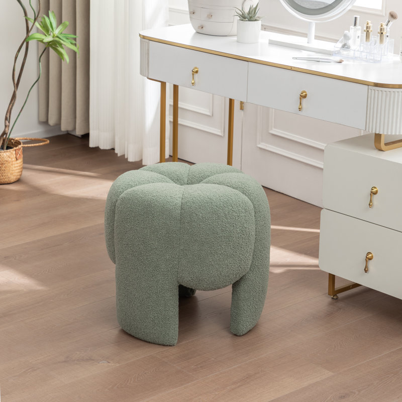 Fauteuil de maquillage en fausse fourrure, Vert