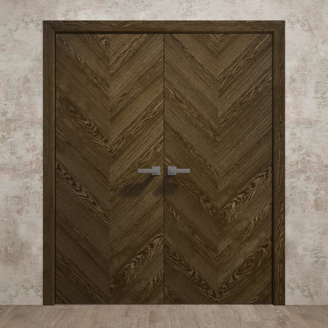 Interior Solid French Double Doors | Ego 5005 | Wood Interior Solid Panel Frame | Closet Bedroom Modern Doors SARTODOORS Door 