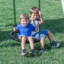 Backyard Discovery Whispering Point Cedar Swing Set with Web Disc Swing & Play Kitchen