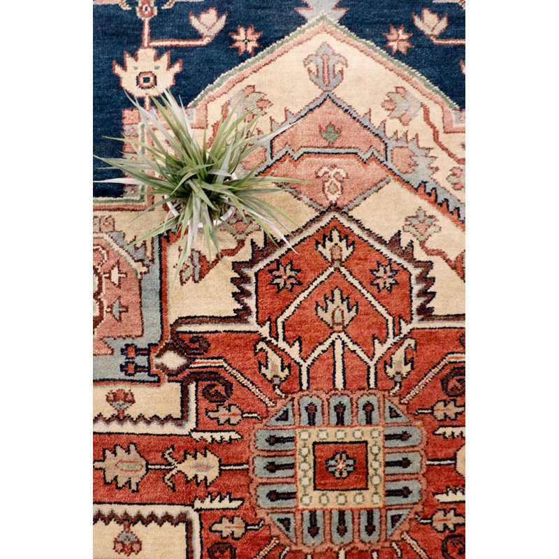 Oriental Area Rug in Navy, Rectangle 8' x 9'11"