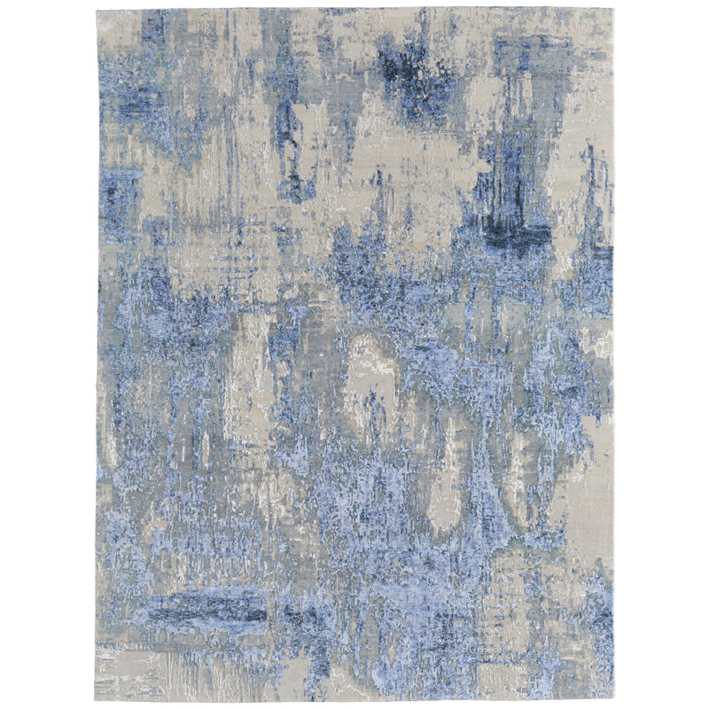 Tapis bleu Tenyia, Rectangulaire 3 pi x 5 pi